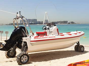 RIB Boat with 4 wheels